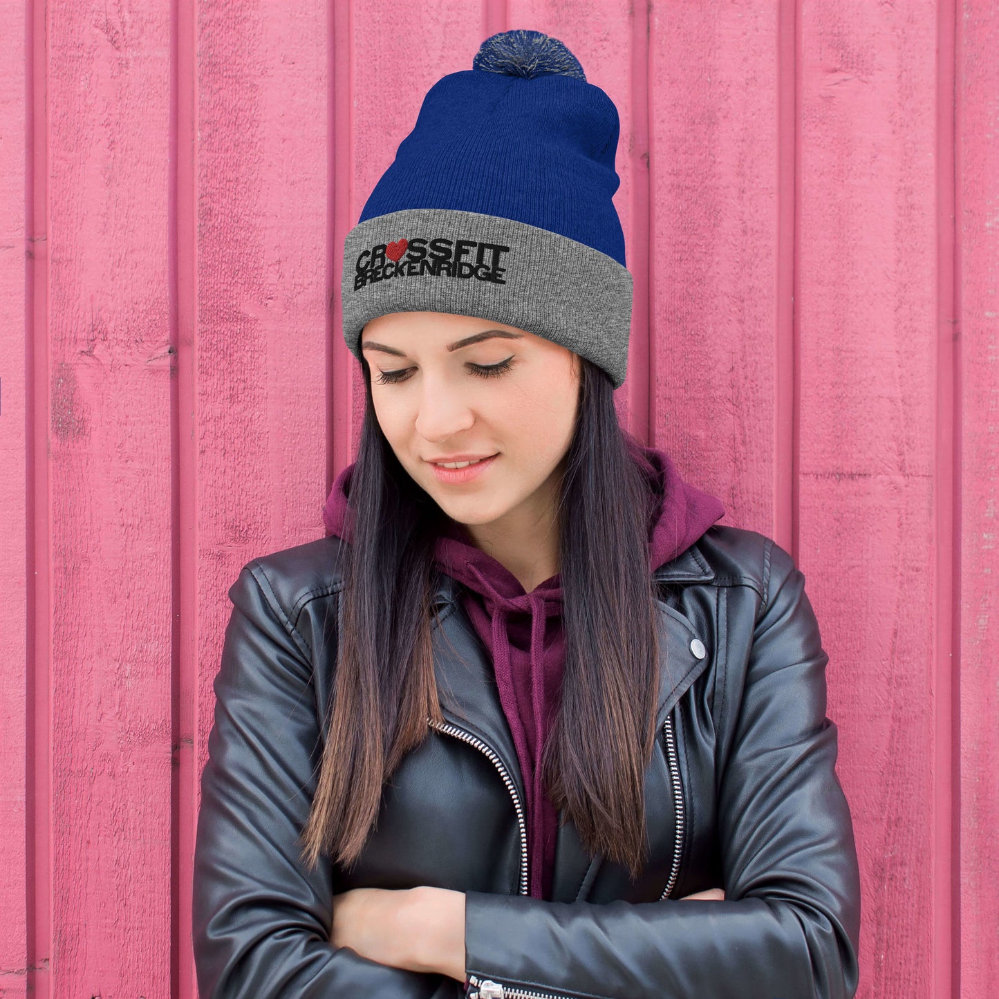 Heart CFB Pom-Pom Beanie