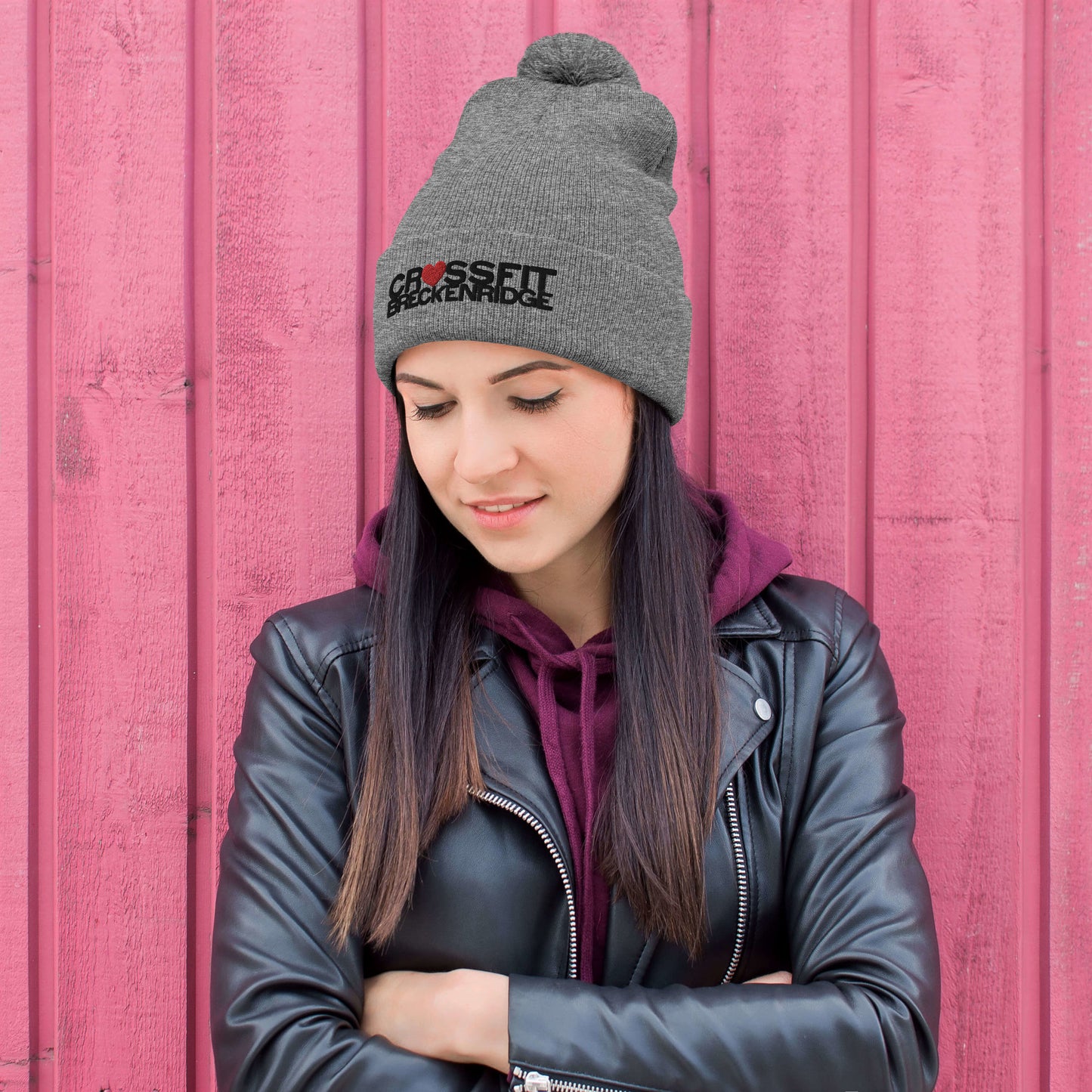 Heart CFB Pom-Pom Beanie