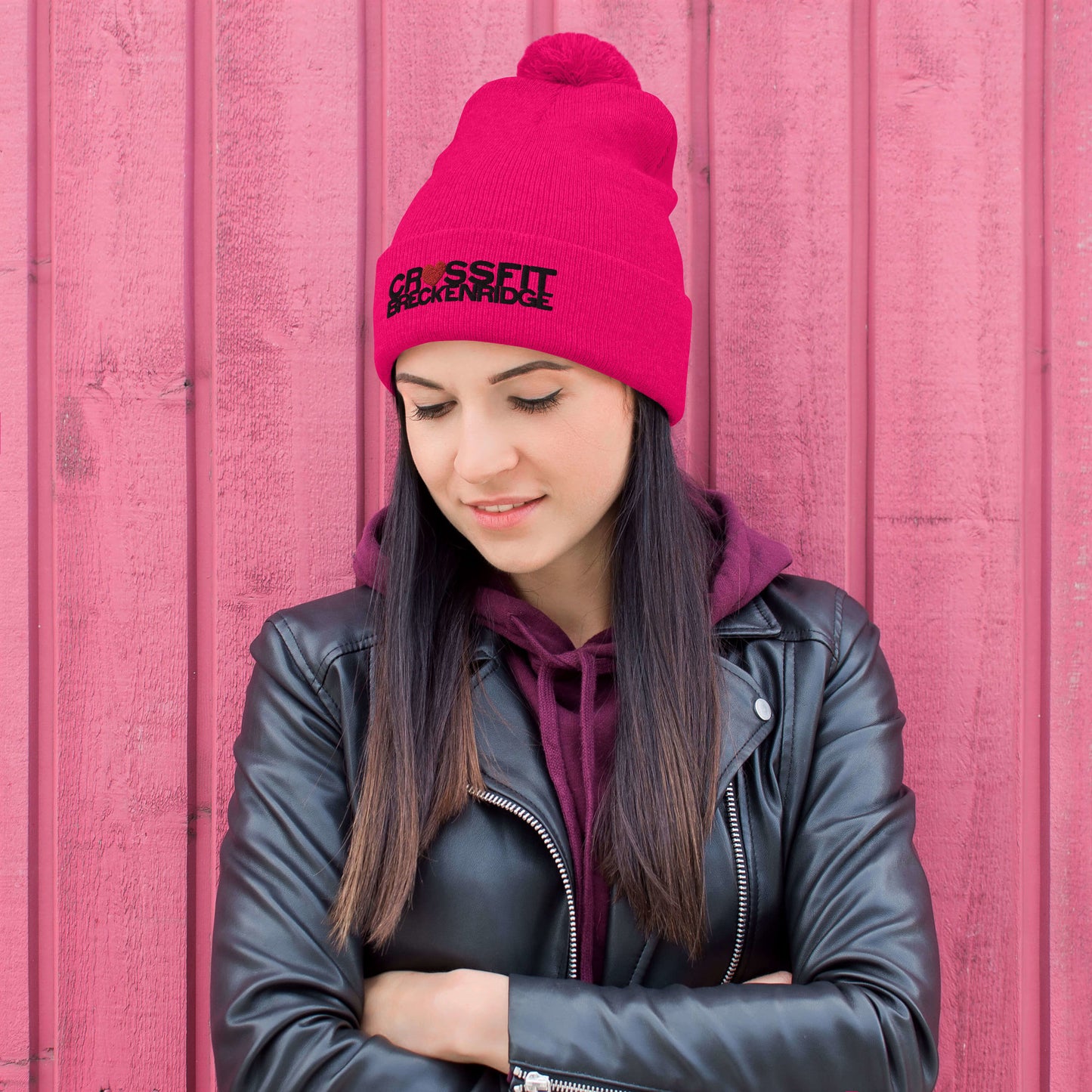 Heart CFB Pom-Pom Beanie